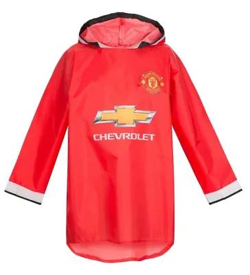 £5.95 • Buy Manchester United Football Home Kit Rain Poncho Boys Kids Hooded Shower Jacket