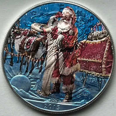 Merry Christmas Santa (List) - American Silver Eagle 1oz .999 Silver Dollar Coin • $79.50