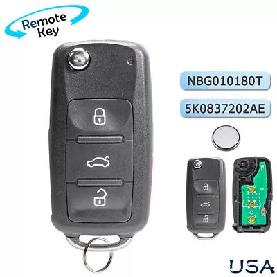 Keyless Entry Remote Key Fob 4B Uncut Blade For VW Volkswagen NBG010180T • $13.39