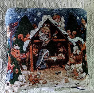 $29.99 • Buy Vintage 1999 Morehead Inc Christmas Nativity Holy Family Pillow Square 15 X15 