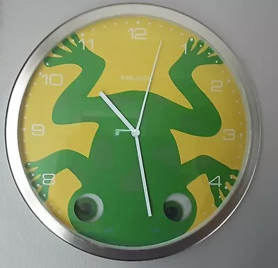 KARLSSON Animated Frog With Moving Eyes Wall Clock  POP ART HD-1688 • $36.99