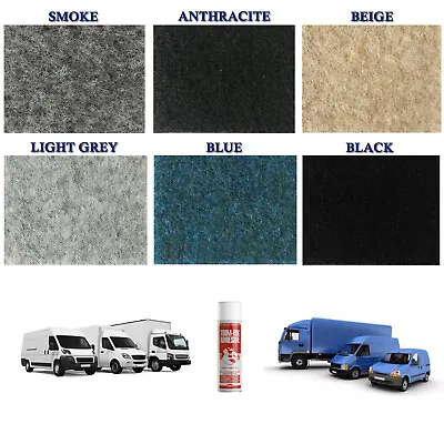 £28.78 • Buy Various Size 4 Way Stretch Van Lining Carpet With Trimfix Spray Glue