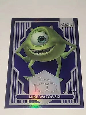 2023 Topps Chrome Disney100 #43 MIKE WAZOWSKI Purple REFRACTOR /299 MONSTERS INC • $24.99