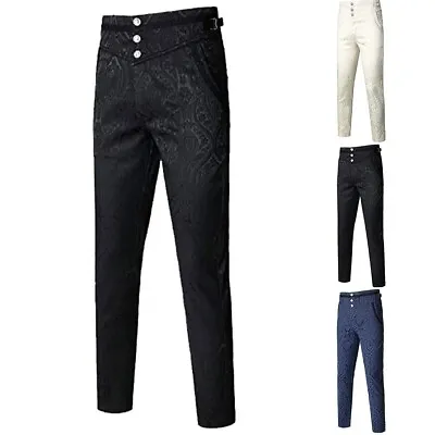 1*Mens Gothic Pants Vintage Cosplay Costume Trousers Steampunk Victorian Pants • £22.66