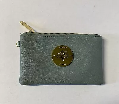 Mulberry Zippered Seafoam Green Pouch Strap Wristlet Wallet Cosmetic Bag 6.5” • $29