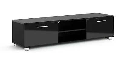 Modern TV Stand Cabinet With Doors 140cm High Gloss For 50 • £96