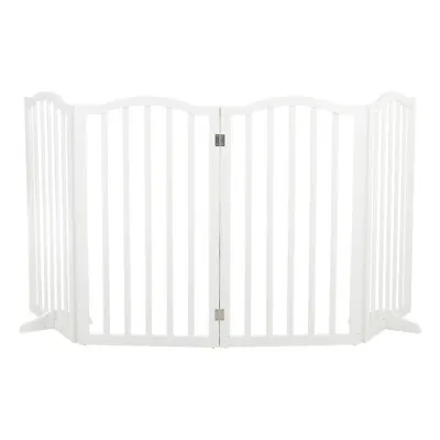 £65.95 • Buy 82cm Tall Heavy Wood Dog Gate Freestanding Pet Fence Baby Folding Safety Barrier