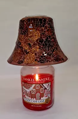 Yankee Candle Shade 1171590 Brown Mosaic Large Jar Candle Topper • $11.96