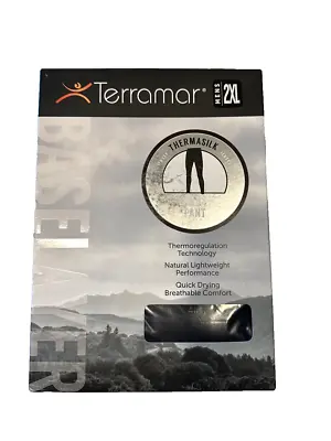 Terramar Men's Thermasilk Base Layer Black Pants 100% Filament Silk Size 2XL • $32