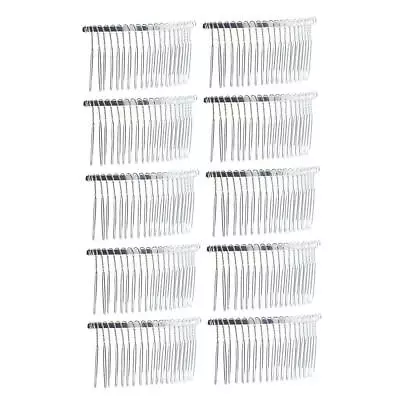 10pcs Silver DIY Blank Metal Hair Comb With 20 Teeth Bridal Hair Accessories; • £4.94