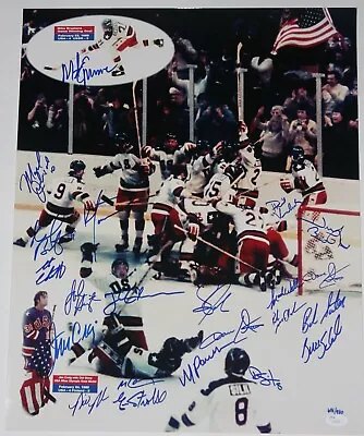 1980 Olympic Hockey Team USA Signed 16x20 22 Sigs  W/ Herb Brooks Limited Ed JSA • $6700