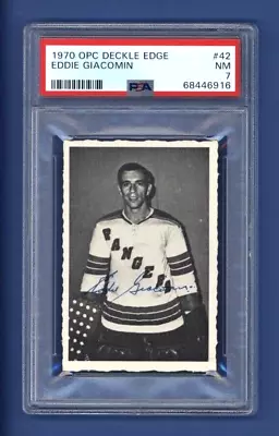 1970-71 OPC Deckle Edge ED GIACOMIN #42 PSA 7 NM New York Rangers HOF *CENTERED* • $85.75