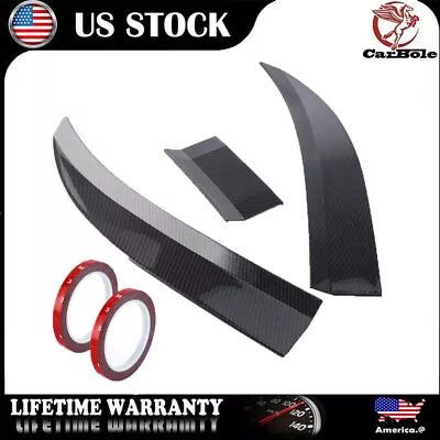 Carbon Fiber Look Adjustable Rear Trunk Spoiler Lip Roof Tail Wing For Car Sedan • $35.69