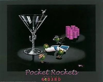 Michael Godard  POCKET ROCKETS  Gambling-Texas Hold Em-Poker-Las Vegas-Poster • $39.95
