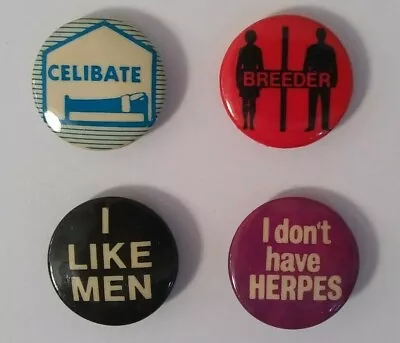 Lot Of 4 Vintage Rare Pin-backs 1981-82 Ephemera ''Gender''  • $18.90