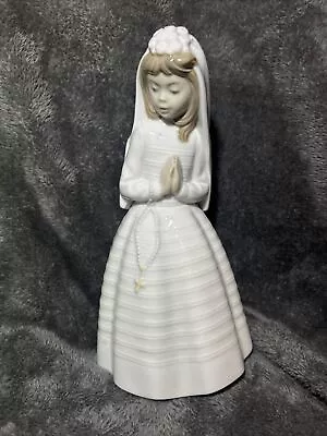 Nao Lladro Porcelain Figure Holy Communion Girl With Rosary C1982 Model 0236 • £16