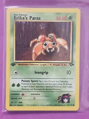 Pokemon Cards ERIKA'S PARAS 1st Edition GYM CHALLENGE  -  71/132 MINT • $3