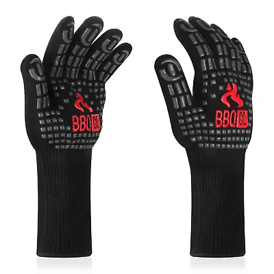 BBQ Grill Gloves Fireproof 800℃ Extreme Heat Resistant Silicone Non-Slip Oven AU • $29.99