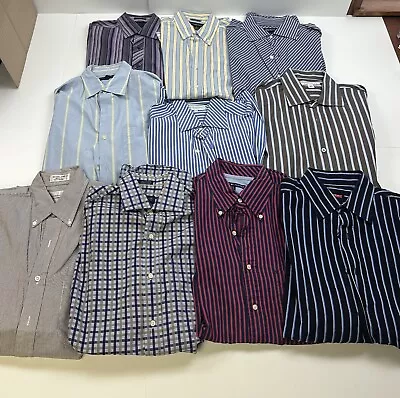 Lot Of 10 Mens Dress Shirts Size Medium Banana Republic Tommy Hilfiger • $44.95