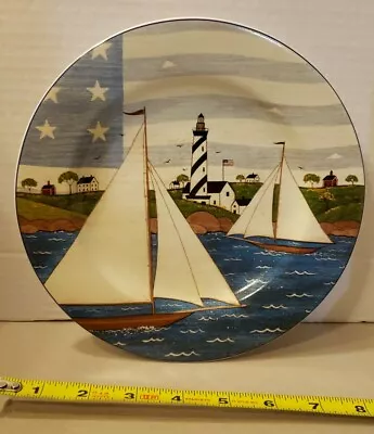 1999 Warren Kimble Sakura America The Beautiful Salad 8” Plate Sail Boat • $9.96