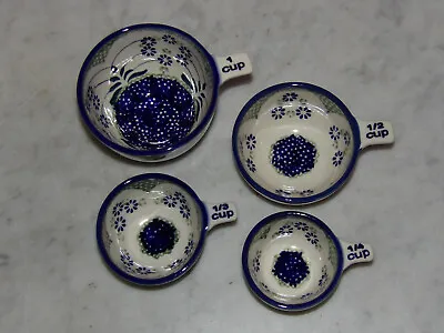 Polish Pottery Measuring Cup Set 1/4 - 1 Cup! UNIKAT Signature EX Cyndia! • $146.99