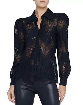 NEW L'AGENCE Jenica Lace Blouse Black Sz S • $145.99