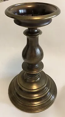 Vintage 13  Tall Antique Brass Altar Church Candlestick Candle Holder 5 Lb 10 Oz • $74.95