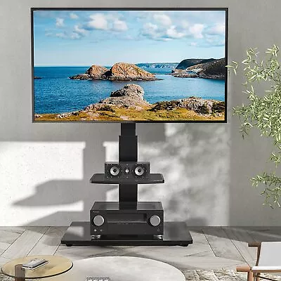 Tall Rolling Floor TV Stand Title Mobile TV Cart For 32-70  Bedroom Home Office • £56.94