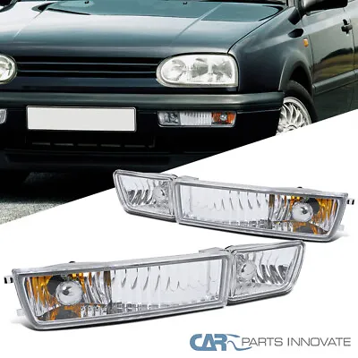 Fit 1993-1998 VW MK3 Golf Jetta Cabrio Bumper Fog Lights Driving Lamp Left+Right • $44.60