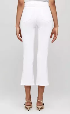 L'agence Nadia High Rise Cropped Straight Jeans White Denim Pants Stretch 28 NWT • $49.97