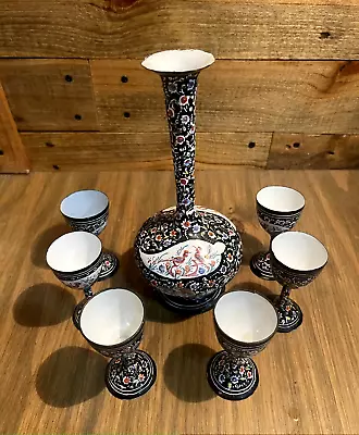 Persian Minakari Enamelware Set Drink Ware Set Enamel On Copper In Floral • $60