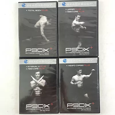 P90X+ Extreme Home Fitness 4 DVD Set Total Body Upper Plus Interval X Cardio • $13.99