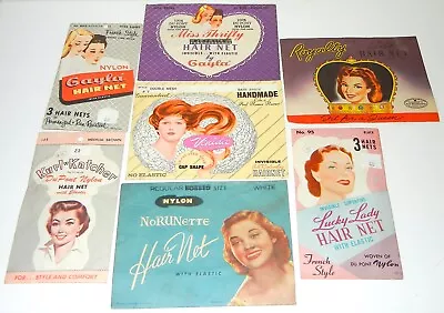 7 Vintage Hair Net Lucky Lady Miss Thrifty Royalty Gayla  Norunette Venida Nos • $12.95