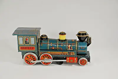 Vintage Battery Operated WESTERN Locomotive Train Modern Tin Toy Japan • $25