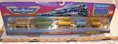 Galoob Micro Machines Western Freight Train Set New On Card! • $39.99