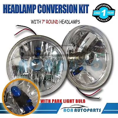 Upgrade Headlight Kit 7  Round Halogen H4 Head Lamp For Patrol MQ GQ Y60 (1Pair) • $45.39