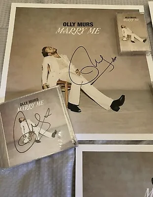 Olly Murs Signed - Marry Me Signed CD Cassette + Signed 12 X 12 Lithograph /200 • £44.99