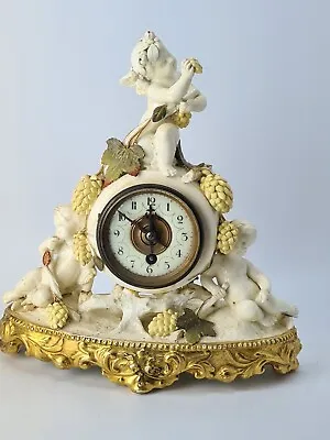 £480 • Buy Antique Ormolu  Porcelain French Mantle Clock