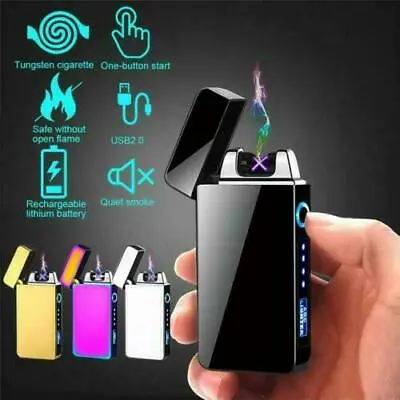 £8.99 • Buy Usb Rechargeable Double Arc Flameless Electric Plasma Lighter Ce Certified Uk