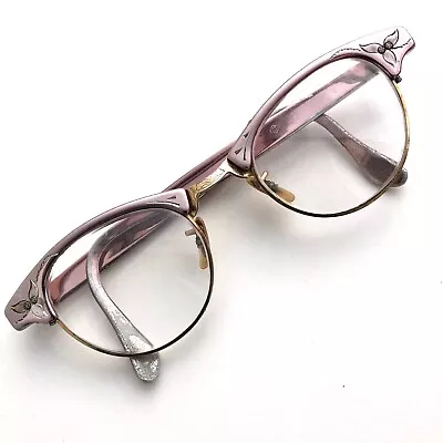 Glasses Vintage Cat Eye Eyeglasses Aluminum 1/10 12K GF 44-20  Lavender AS IS • $12.99