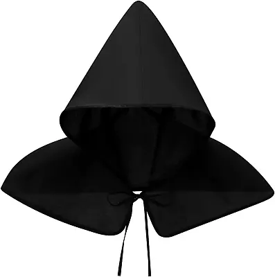 Halloween Cowl Black Cloak Cosplay Cape Hooded Poncho For Men Women Hooded Cape  • $22.99