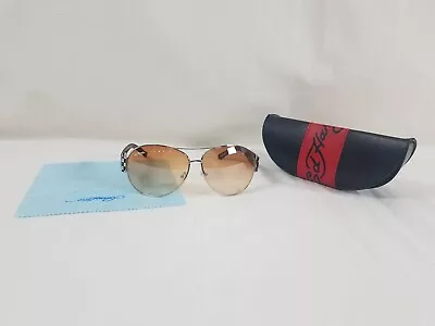 Ed Hardy 304 Skull Tattoo Mens Womens Unisex Vintage Aviator Sunglasses W Case • $70