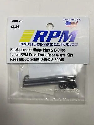 RPM R/C Products 80970 Hinge Pin Set True-Track A-Arm 2 Pins & 4 E-Clips • $7.98