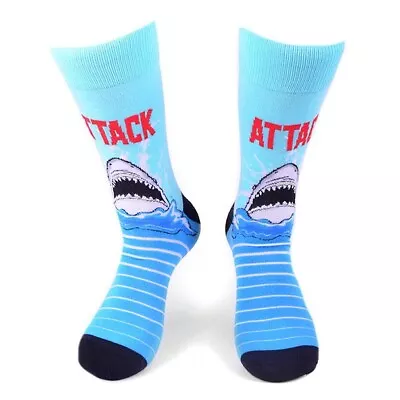 Shark Attack Novelty Socks Mens Shark Socks Crazy Men's Socks Animal Socks • $5.98