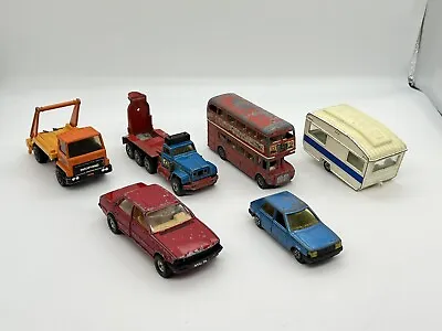 Matchbox And Corgi Vehicle Bundle Caravan Peugeot Bedford Bus Vintage #56 • £14.99