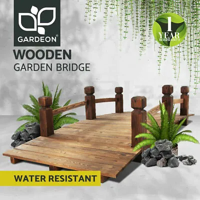 160cm Wooden Garden Bridge Classic Arch Design 160kg Eco-friendly Wood Outdoor  • $143.06