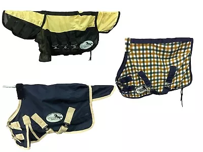£40 • Buy 3 Equdor Mini Pony Rugs, Fly Combo ,T/O, & Fleece. All 2’3”.(Ref. 156G)