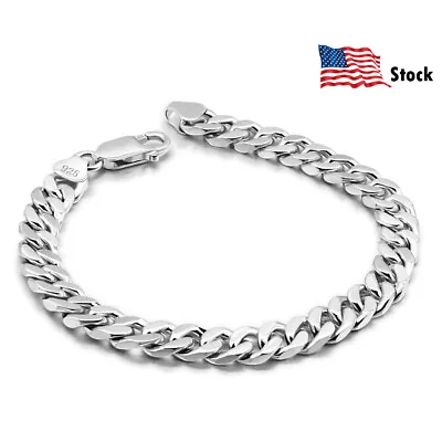 925 Sterling Silver 6.5mm Miami Curb Cuban Link Chain Bracelet For Men & Women • $45.99