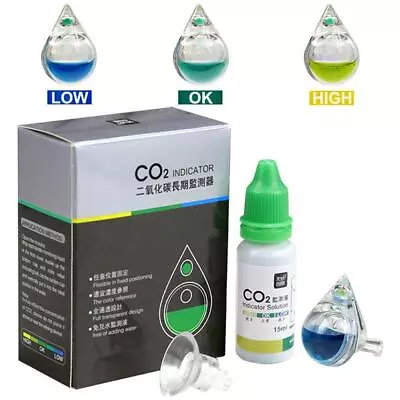 CO2 Drop Checker Glass Aquarium Monitor CO2 Indicator For Planted Fish Tank • £9.35