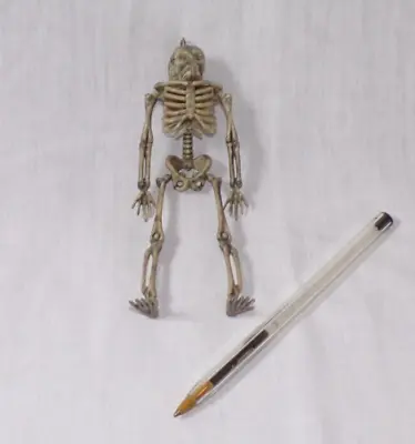 Miniature Dollhouse Halloween Scary Skeleton Figurine Doll Jointed Legs Arms • $4.99